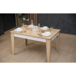 Dining table 76x120x80 cm ,beige/white ,FU.11