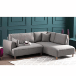 Modern Linen Sofa With Wooden Legs Gray ,FU1021