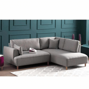 Modern Linen Sofa With Wooden Legs Gray ,FU1021