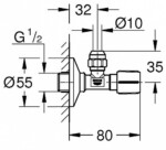 Grohe Angle Valve Rose Gold ,22037DL0