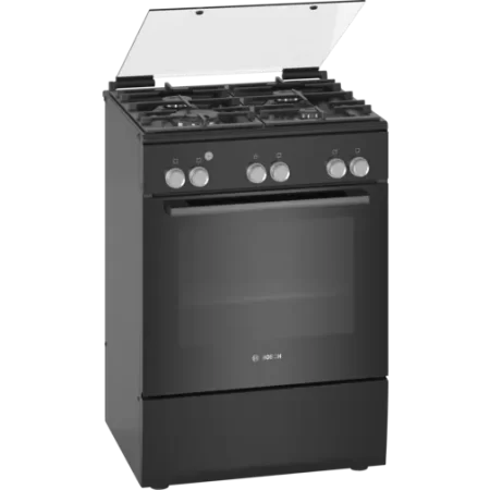 Bosch Gas Cooker, Series 2, Black, 60 cm, HGL128I60