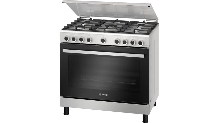 Bosch Gas Cooker, Series 4, Stainless Steel, XXL 90 cm, HGVDF0V50S 4umart