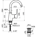 Basin Mixer Sarrdesign Segura Side Handle ,SD1038-D-CP