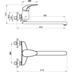 Sarrdesign Kura Wall Kitchen Mixer ,SD1019-CP