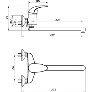 Sarrdesign Kura Wall Kitchen Mixer SD1019 CP