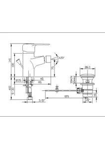 Sarrdesign Loire Bidet Mixer SD1022 D CP