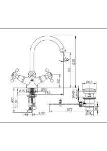 Sarrdesign Mesta Basin Mixer With Swivel Tube SD2031 2D CP%D9%88