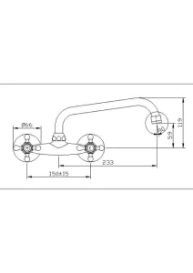 Sarrdesign Mesta Dual Handle Wall mount Kitchen Mixer SD2038 1 CP 1