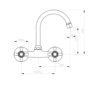 Sarrdesign Mesta Kitchen Mixer With Ceramic Disk SD2039 2 CP