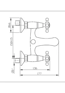 Sarrdesign Mesta Shower Mixer Handles Chrome SD2033 1 CP
