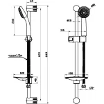 Sarrdesign Narmada Shower Rail Plus 81cm ,SD3234-CP