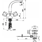 Sarrdesign Rewa Basin Mixer Rotatable Spout ,SD2012-1D-CP