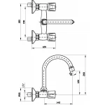 Sarrdesign Rewa Dual Handle Wall-mount Kitchen Mixer ,SD2018-1-CP