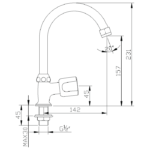 Sarrdesign Rewa Lab Tap Compression Valve ,SD3110-1-CP