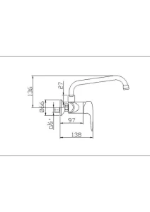 Sarrdesign Segura Wall Kitchen Mixer Chrome SD1036 CP %D9%88