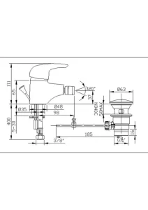 Sarrdesign Single Lever Kura Bidet Basin Mixer SD1012 D CP