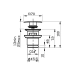 Sarrdesign Square Click Pop-Up Waste 1¼ Inch ,SD3249-CP