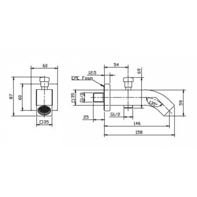 Sarrdesign Buried Shower Mixer Spout ,SD3207CP 4umart