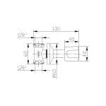 Sarrdesign Rewa Stop Valve ½ Inch ,SD3112-1-CP