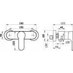 Sarrdesign Tara Single Lever Wall-mount Shower Mixer Black ,SD1054-BC