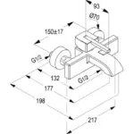 Kludi Rak Profile single lever bath and shower mixer ,RAK14002