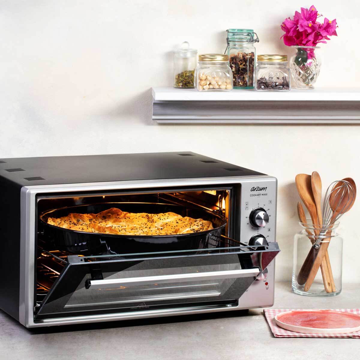 ar2002 cookart maxi 50 lt double glassed oven stainless steel mini oven arzum ar2002 2212 15 O