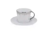 Kütahya Porcelain Toledo 4-Piece Platinum Tea Cup Set