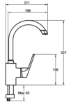 Milano High Washbasin Mixer with Circular Swivel Spout – Value