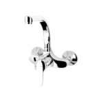 Value Modena Wall Mount Kitchen Mixer with High Swivel Tube Spout VK13035