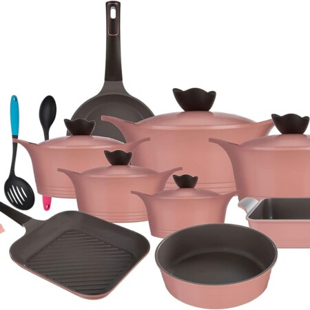 Neoflam Retro 5 PCS Cookware Set (Pink)