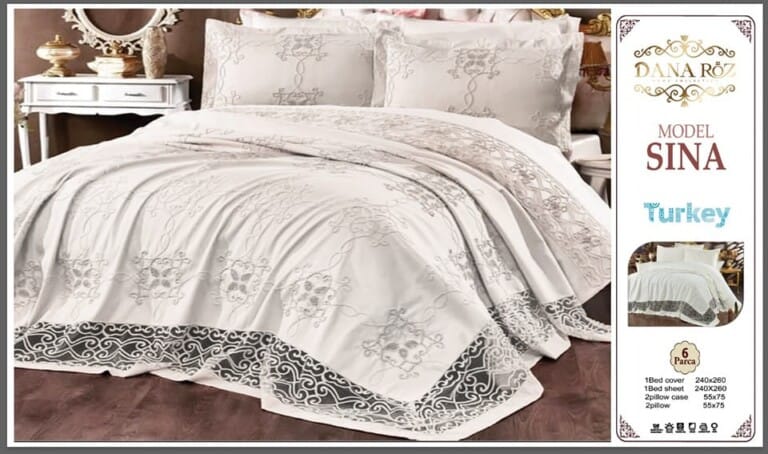 Dana Roz Bed Sheet 6 Pieces Turkey Model Sina