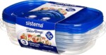 Sistema Food Storage Containers, Clear with Blue Lid, 950 mlooo