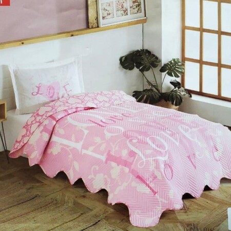 Susesi Evi Bedspread Set 4 Pc Turkey ,Love Pink