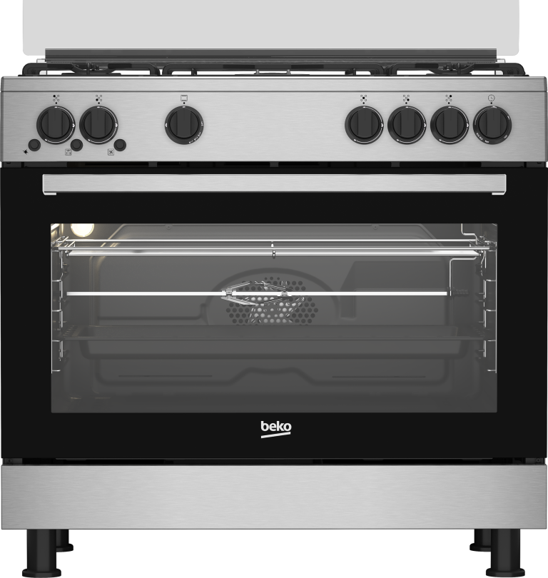 Beko Gas Cooker 5 Burners 90 cm Stainless GGR15115DXNE