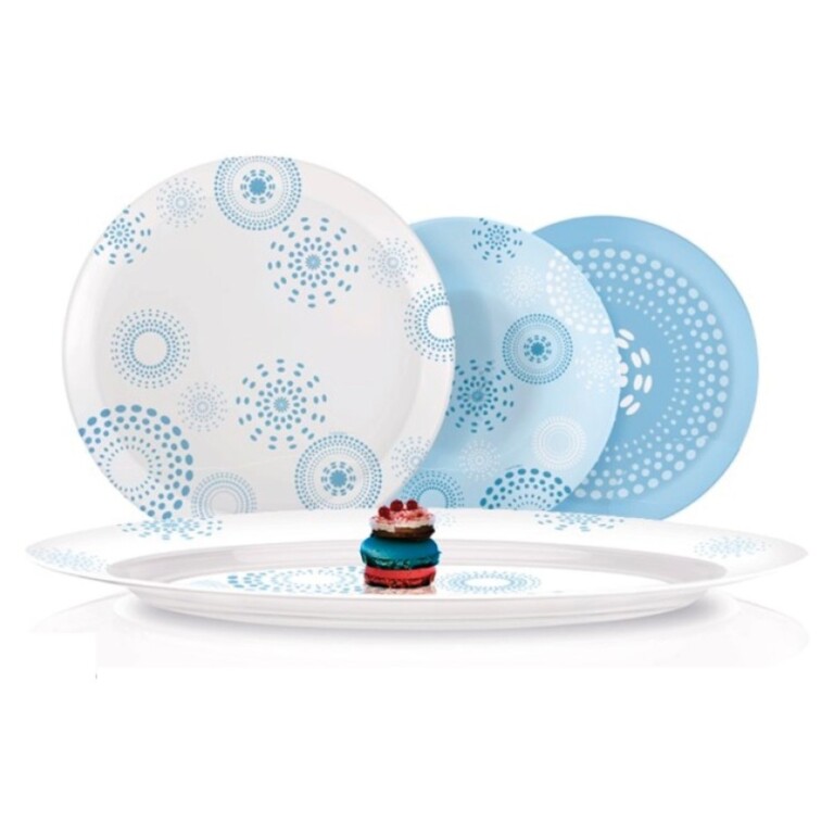 Luminarc Blue Flakes Dinner Set 19 pieces