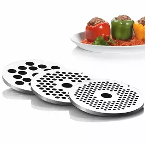 Appropiate perforated discs for various types of food