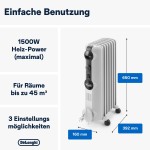 De’Longhi Heater TRRS0715 Oil Radiator Radia-S Serie 7-elements, White