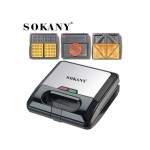 Sokany 3 In 1 Waffle And Sandwich Maker 750W, KJ303