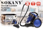 Sokany Vacuum Cleaner 3 Liters Diry Cup Capacity 5M Cord For Cleaning, Sk3387