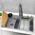Wintle Smart Kitchen Sink Stainless Steel 45x75cm Light Grey