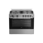 Beko Gas Cooker 4 Burners 60 cm With Fan Stainless Steel Black FSHT61111GX