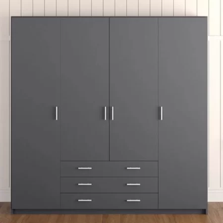 Wardrobe grey 200 × 210 × 50 ,PRW0171E