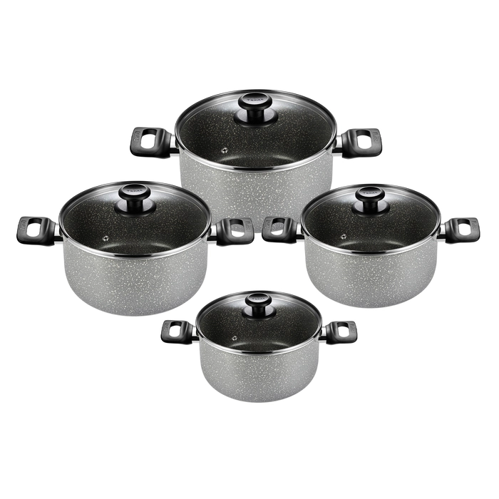 Tefal Cook Natural Stewpot Set, Size ( 18-20-24-28 ) cm - Grey