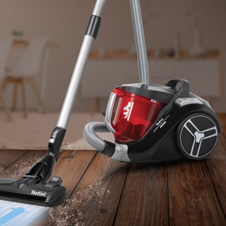 Tefal Extent Power Premium, Vacuum Cleaner, Bagless, 890W=2100W, 2.5L Capacity, Black and Red - TW4863EG