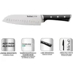 Tefal Comfort Santoku Knife ,12 cm ,Black ,K2213604