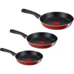 Tefal Tempo Flame Fry Pan Set, (16-18-24) cm, Red ,4300008591