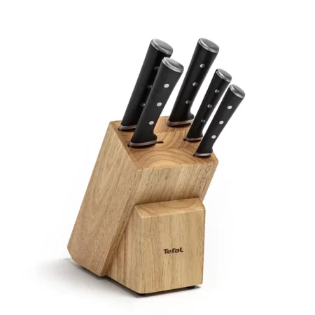 Ice force 5 Slots Wooden Block with 5 knives ,Black ,K232S574