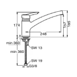 Ideal Standard Eurostorm Sink Mixer Chrome ,B7845AA,,,,,,