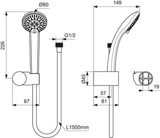 Ideal Standard Shower Set 3 Speed B9507AA