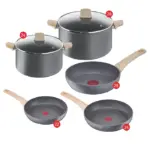 Natural Force Cooking Set, 2Stewpot + 2Frypan + Wok pan - Grey ,NF-F22,24-WP28-S24,28